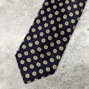 TODAY'S MAN Silk Tie Mens One Size Blue Geometric Made‎ In Italy Necktie 3.5"